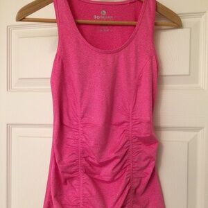 Womens 90 Degree by Reflex Pink Ruched Workout Tank Top Size XS